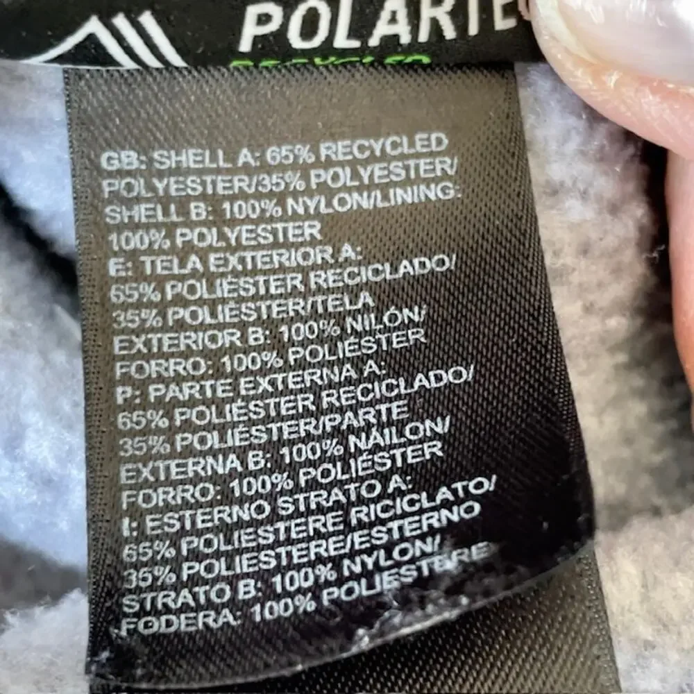 The North Face Polartec Recycled Fleece Jacket Women’s M Gray Full Zip Outdoor